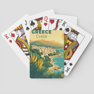 A Nostalgic Classic Travel Poster – Greece Crete Playing Cards
