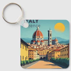 A Nostalgic Classic Travel Poster – Italy Florence Key Ring