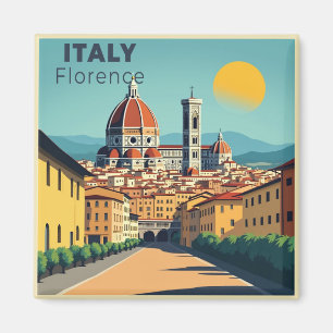 A Nostalgic Classic Travel Poster – Italy Florence Magnet