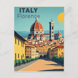 A Nostalgic Classic Travel Poster – Italy Florence Postcard