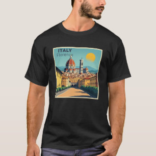 A Nostalgic Classic Travel Poster – Italy Florence T-Shirt