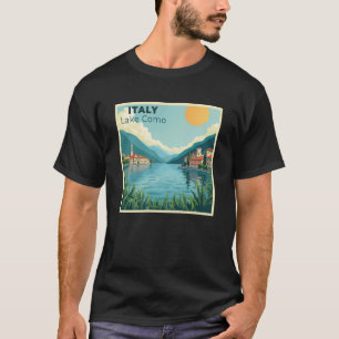 A Nostalgic Classic Travel Poster – Italy Lake Com T-Shirt