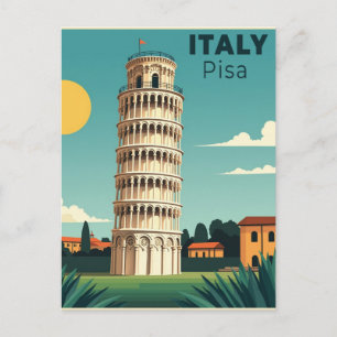 A Nostalgic Classic Travel Poster – Italy Pisa Tow Postcard