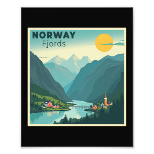 A Nostalgic Classic Travel Poster – Norway Fjords