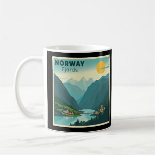 A Nostalgic Classic Travel Poster – Norway Fjords Coffee Mug