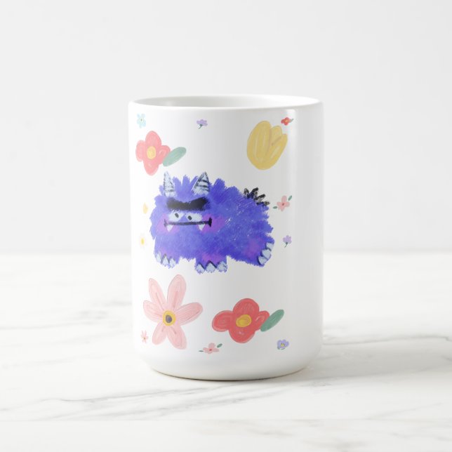 A Not-So-Scary Monster in a Flower Patch Tote Bag Coffee Mug (Center)