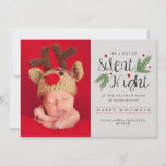 A Not So Silent Night Birth Announcement Photo<br><div class="desc">This adorable photo Christmas card is for the new parents! It reads "It's a not so Silent Night" and continues with your own personalised text. Holly berries, pine needles, and a rustic grey background. Perfect for showing off the new bundle of joy or celebrating baby's first Christmas. Template images must...</div>