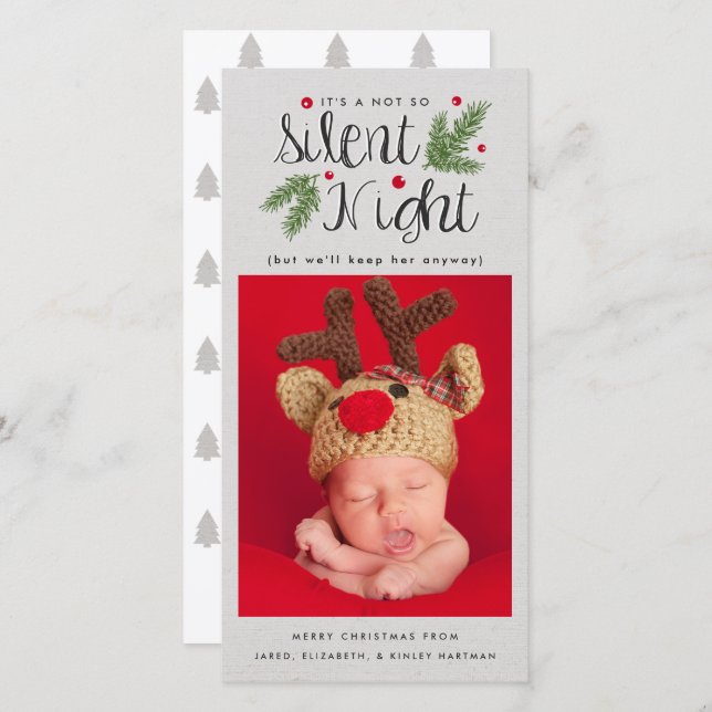 A Not So Silent Night | With Back Design Holiday Card (Front/Back)