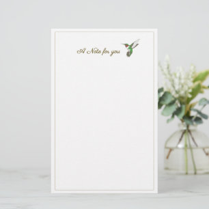 A Note For You Cheerful Hummingbird Stationery