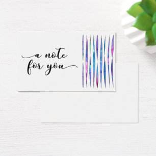 "a note for you" typography w/ abstract streamers