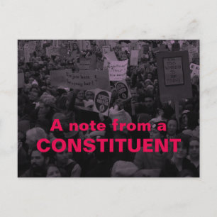 A note from a constituent Women's March 10/100 Postcard