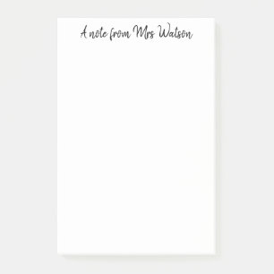 a note from add teacher name simple minimal