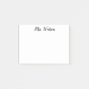 a note from add teacher name simple minimal border