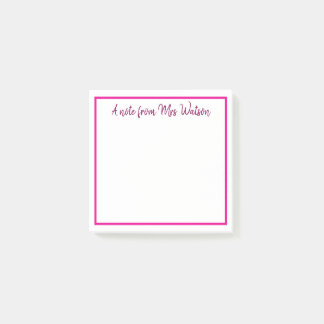 a note from add teacher name simple minimal border