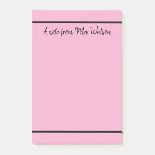 a note from add teacher name simple minimal border