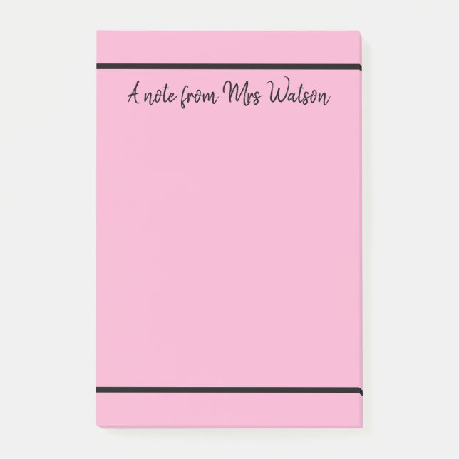 a note from add teacher name simple minimal border (Front)