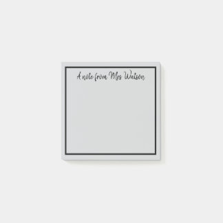 a note from add teacher name simple minimal border