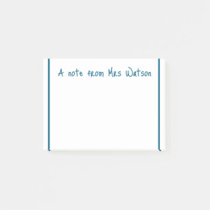 a note from add teacher name simple minimal border