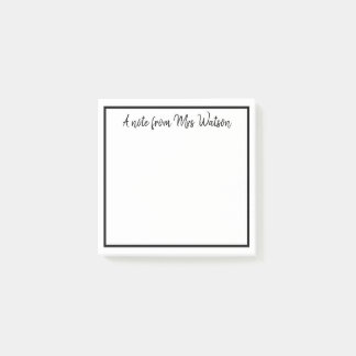 a note from add teacher name simple minimal border