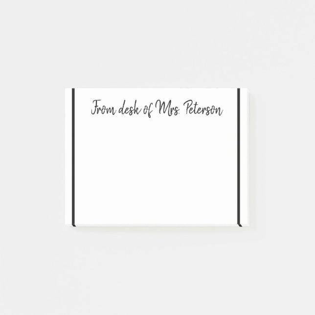 a note from add teacher name simple minimal border (Front)