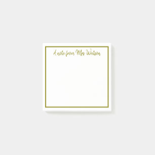 a note from add teacher name simple minimal border