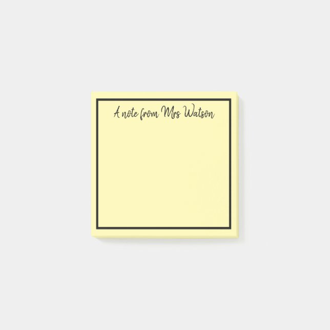 a note from add teacher name simple minimal border (Front)