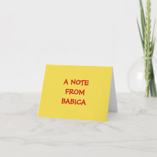 A NOTE FROM ***BABICA*** HOLIDAY CARD
