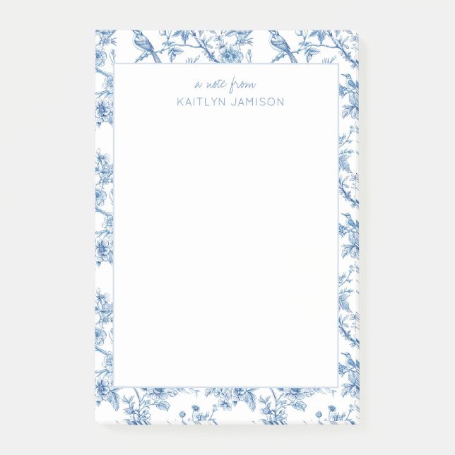 A Note From | Blue Chinoiserie Floral Note  (Front)