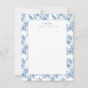 A Note From Blue Chinoiserie Floral Note Card