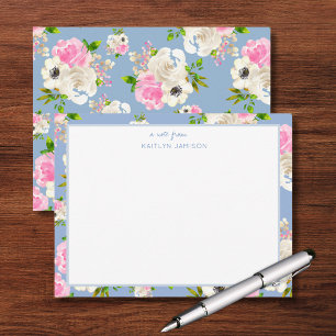 A Note From Blue Rose Floral Note Card