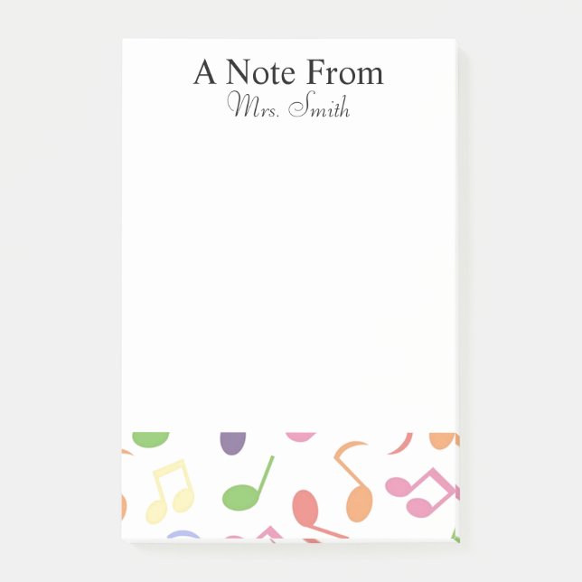 A Note From Colourful Music Note Musician (Front)