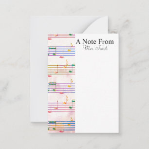 A Note From Colourful Music Note Musician Card