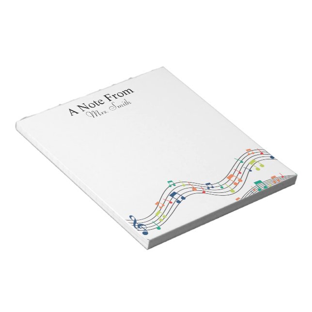 A Note From Colourful Music Note Whimsical Pattern (Angled)