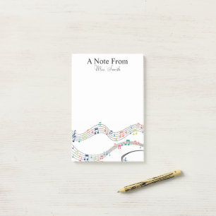 A Note From Colourful Music Note Whimsical Pattern
