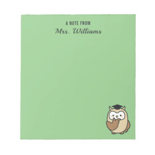 A Note From Custom Name Teacher Appreciation Owl