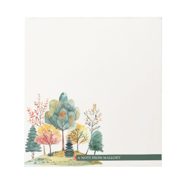 A Note From Cute Botanical Forest Notepad (Front)