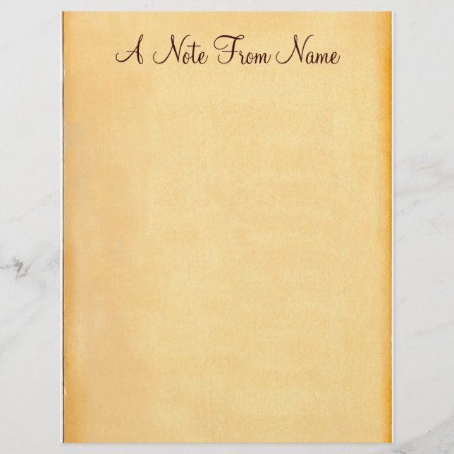 A Note From... Old Paper Letterhead Stationery (Front)