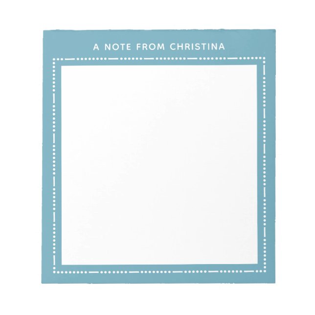 A note from Personalised Stationery Modern Notepad (Front)