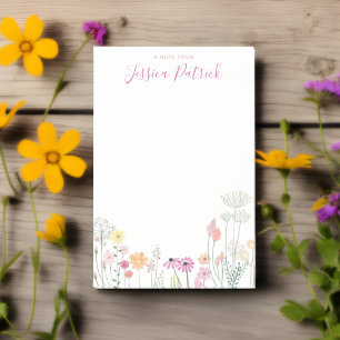 A Note From Personalised Wildflowers Sticky Notes