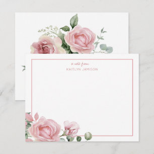 A Note From Pink Rose Floral Note Card