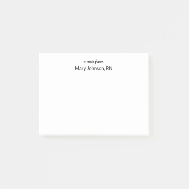 A note from script with Nurse Name Template (Front)