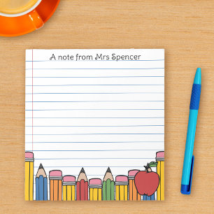 A Note From Teacher Hand-Drawn School Art Lined