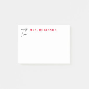 A Note From Teacher Pencil Post-it Note