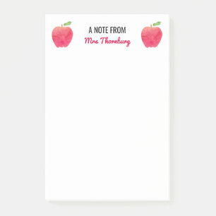 A Note From Teacher Personalised Red Apples