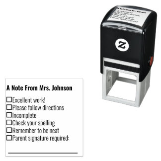 A Note From Teacher Template Self-inking Stamp
