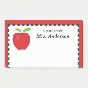 A Note From Teacher with Red Apple