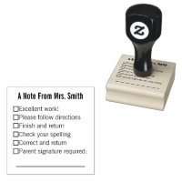 A Note From Teacher's Name with Checklist