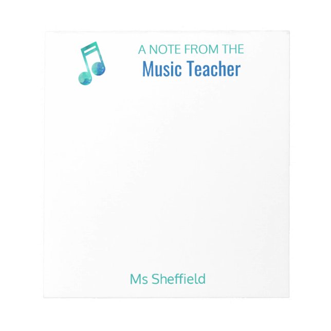 A Note From The Music Teacher Personalised Musical (Front)