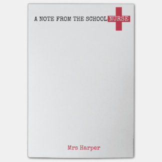 A Note From the School Nurse Red First Aid Cross
