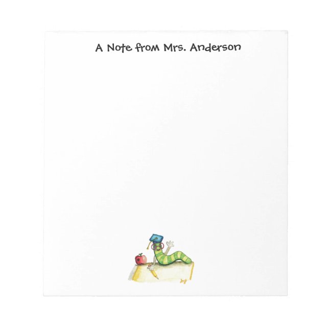 A Note from the Teacher Memo Pad (Front)